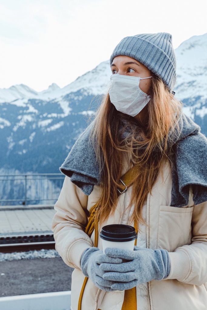 Mondkapje Vrouw Gezonde Kennis Coronavirus